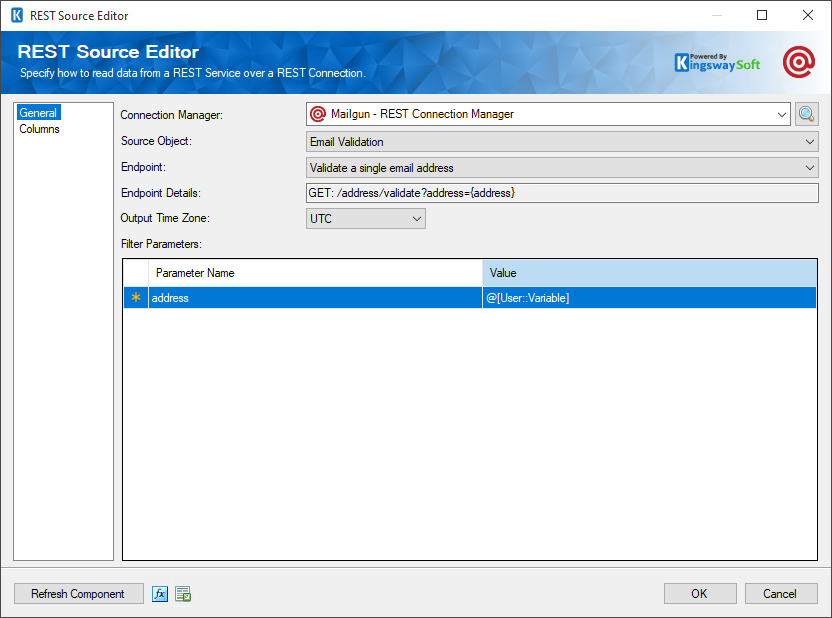 SSIS Mailgun REST Source